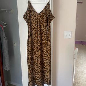 Leopard print slip dress